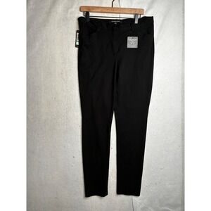 NWT Andrew Marc Womens Black Compression Ponte Slim Leg Pants Size 12 574907